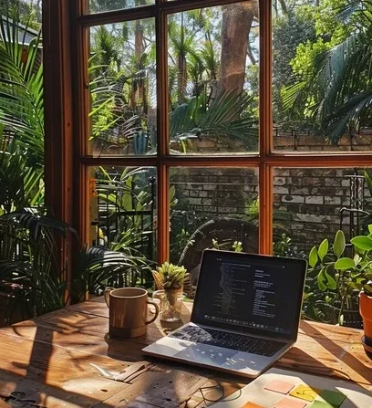 serene workspace setup stockcake